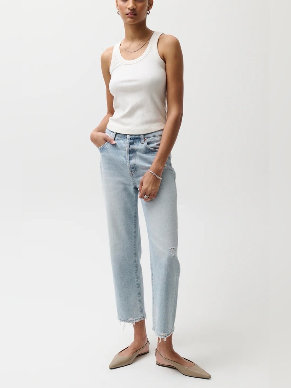 Pistola Cassie Highrise Straight Leg Jeans in Light Wash Size 26